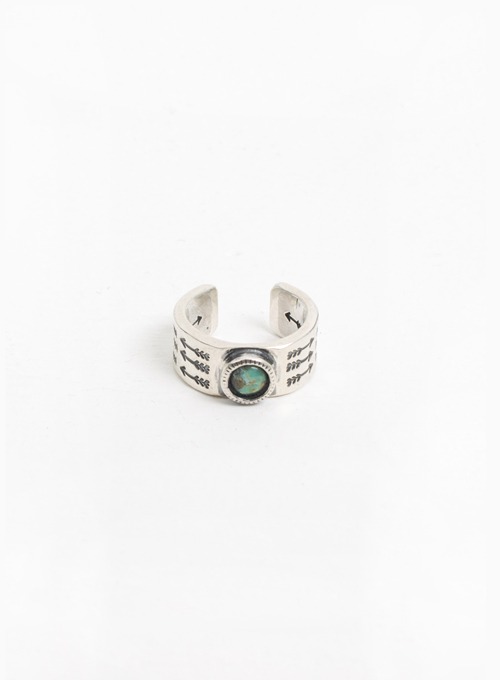 900 SILVER TURQUOISE STAMP RING (W-320A)