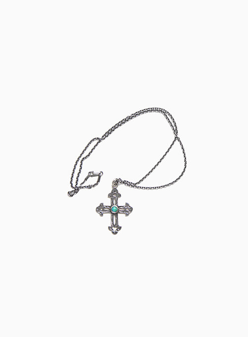 900 SILVER STAMP AND TURQUOISE CROSS (W-030)
