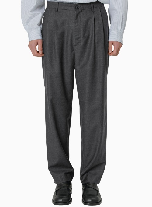 LOOSE TAPERED PANTS (CHARCOAL)