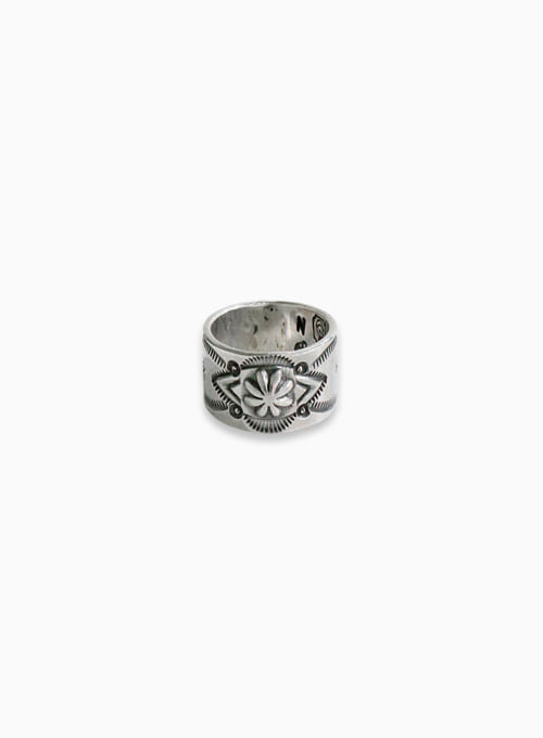 900 SILVER STAMP RING (W-021)