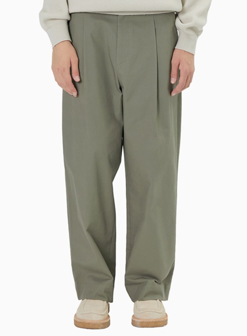 WIDE CHINO PANTS (OLIVE)