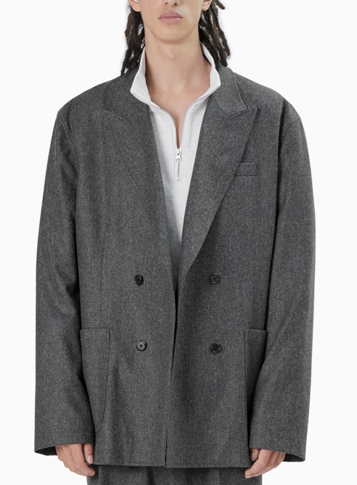 DOUBLE BREASTED JACKET (CHARCOAL)