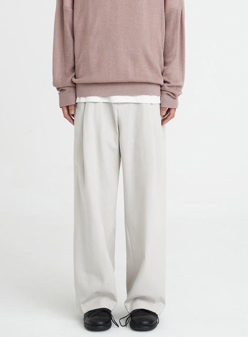 STRUCTURED WIDE PANTS (LIGHT GREY)