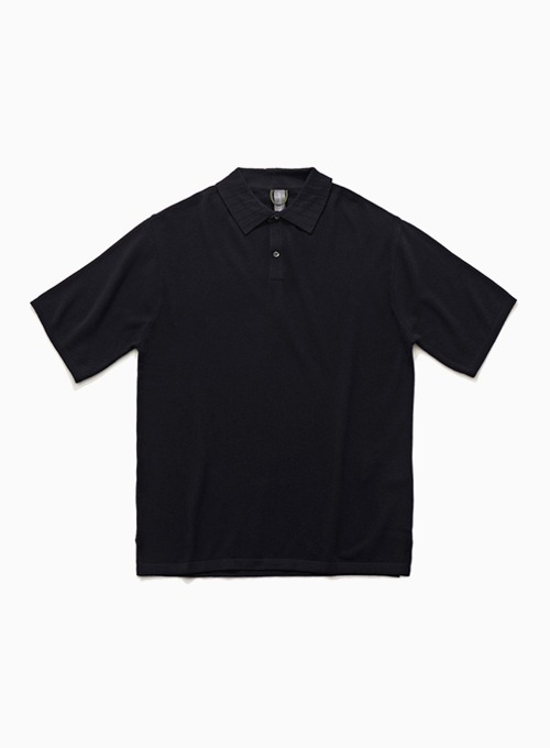 KNITTED POLO SHIRT (NAVY)