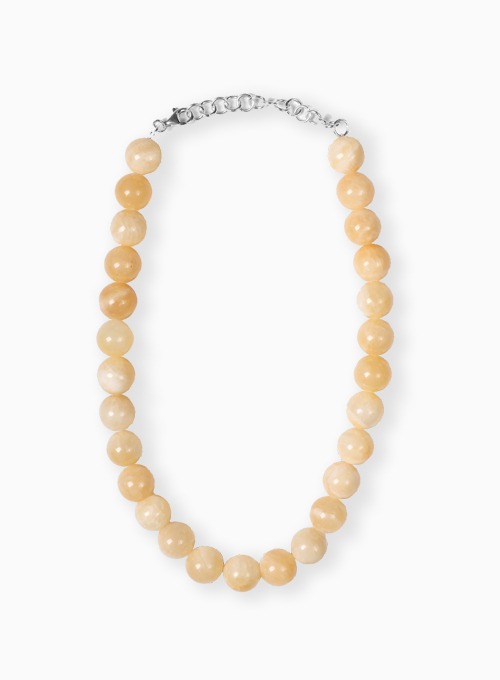 V1 SILVER RING BEADS NECKLACE (YELLOW)