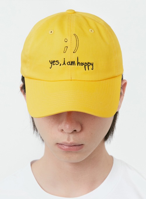 YES, I’M HAPPY EMBROIDERY BALL CAP (YELLOW)