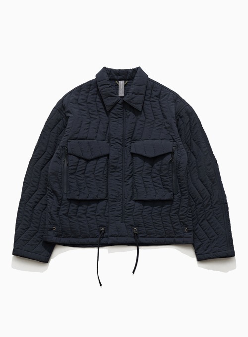 QUILTED SHIRT JACKET (NAVY)