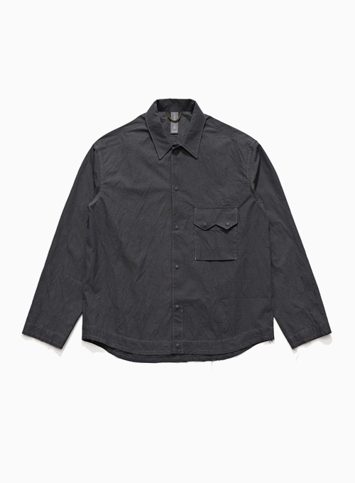 CROPPED WESTERN SHIRT (CHARCOAL BLUE)