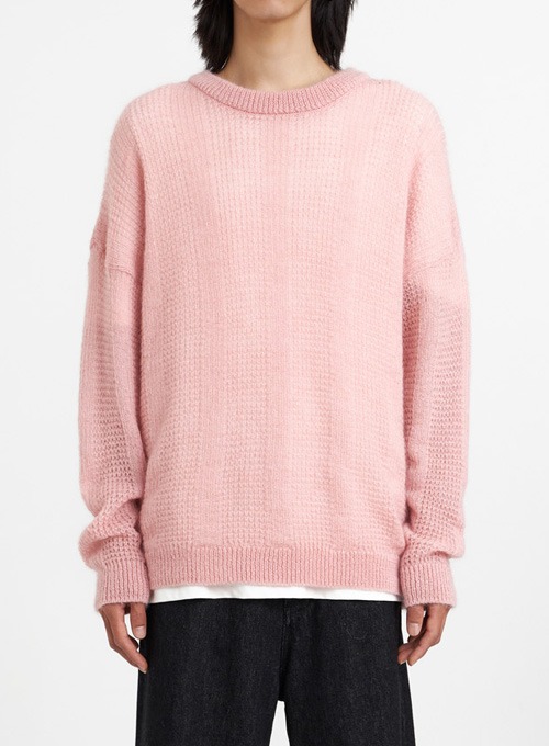 MOHAIR CREW-NECK KNIT (PINK)